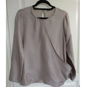 MANGO BLOUSON MISTIC - GLOSSY CROSSOVER BLOUSE GRAY (M)